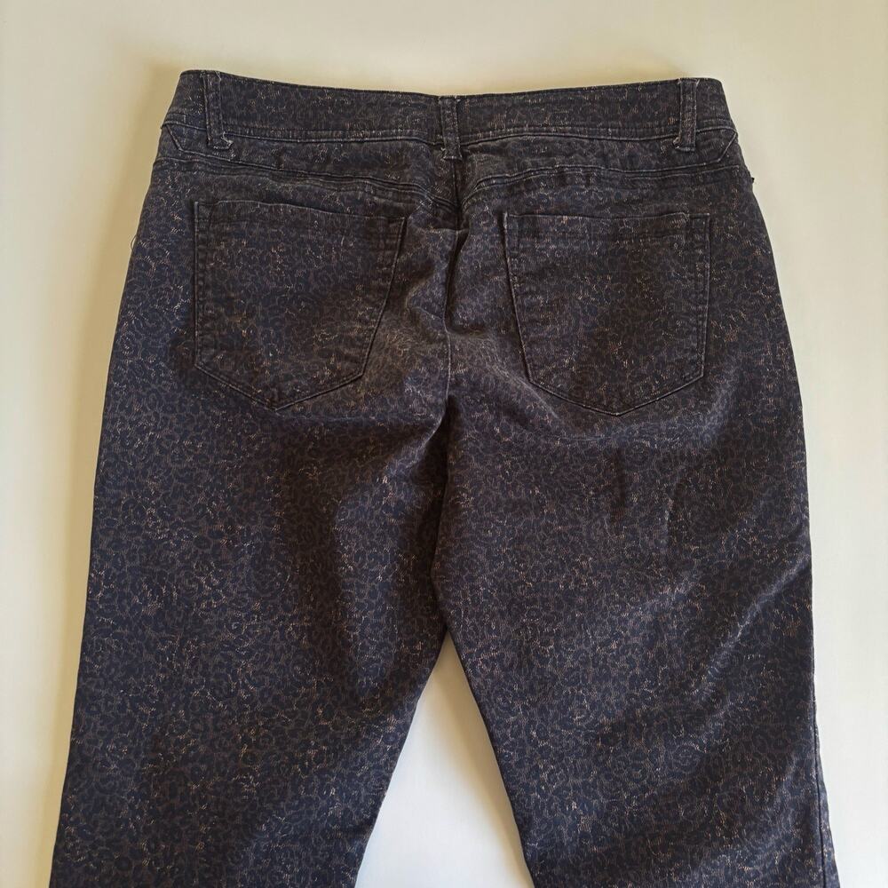 Democracy "Ab" Solution Skinny Stretch Denim Jeans Black Leopard Print Womens 10 - Picture 8 of 9